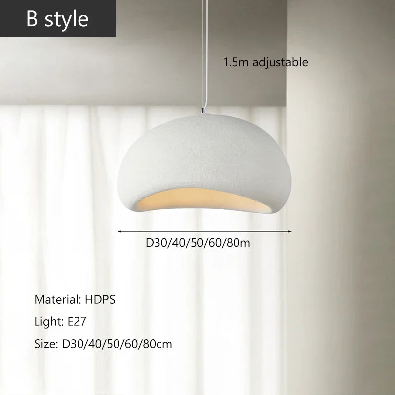 Wabi-Sabi minimalista nórdico E27 luces colgantes LED candelabro de techo moderno para comedor dormitorio Bar Loft lámpara colgante para el hogar