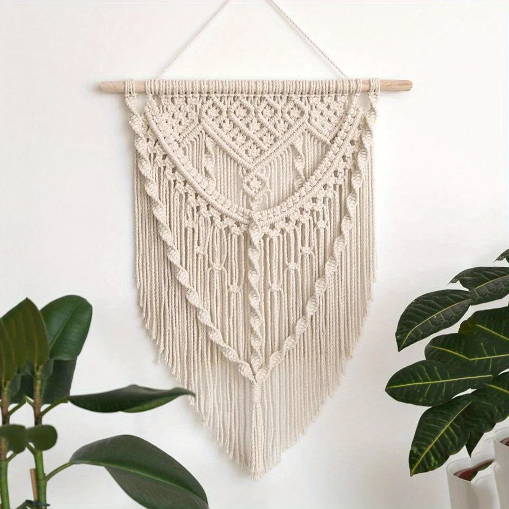 Nuevo diseño de algodón tejido a mano para colgar en la pared, tapiz nórdico bohemio moderno para dormitorio, sala de estar, decoración minimalista