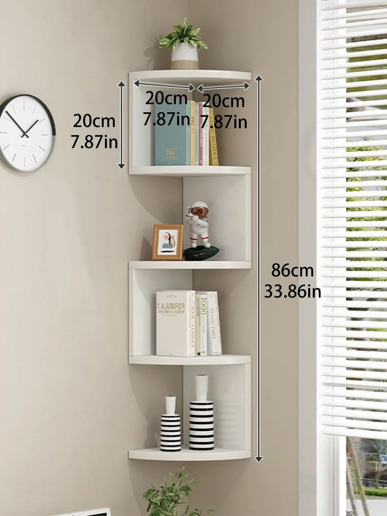 Estante esquinero de madera de PVC de 2/4/5 capas, estante de almacenamiento de Burlywood, decoración bohemia para el hogar, organizador de pared flotante, decoraciones estéticas para habitación