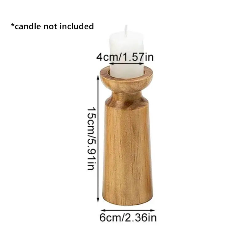 Portavelas de madera en tamaños grande, mediano y pequeño, portavelas clásico retro para bodas, decoración del hogar, decoración para fiestas.