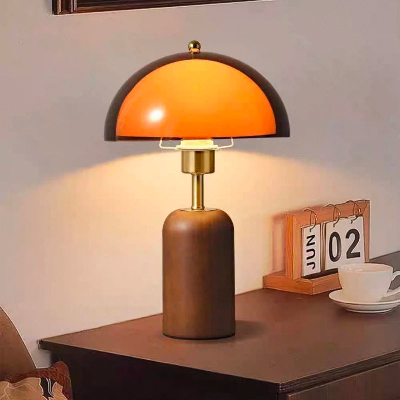 Lámpara LED de lujo de madera acrílica de Metal japonés, lámpara de mesa decorativa, luz de escritorio para sala de estar, dormitorio, estudio, accesorios de iluminación