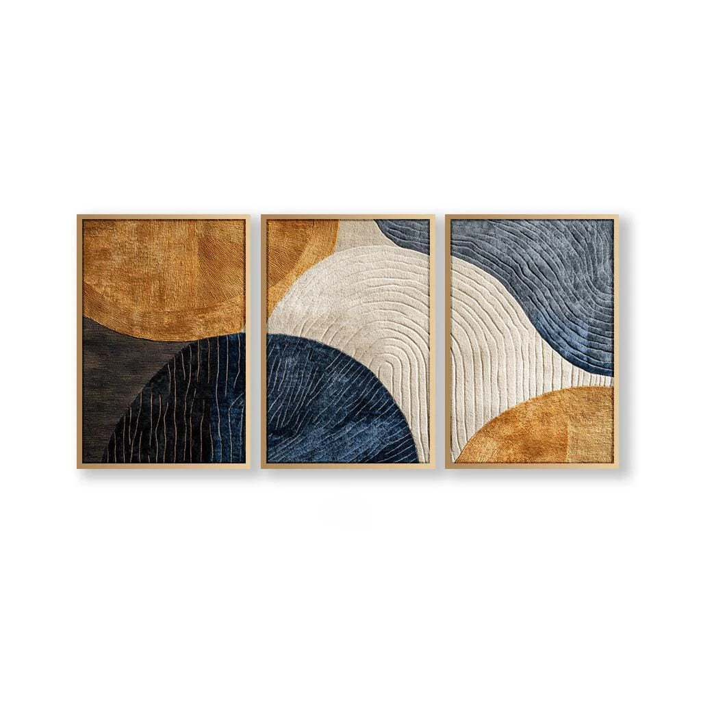 Japandi-Juego de arte tríptico, decoración de pared natural, póster artístico moderno en lienzo, arte abstracto en lienzo para oficina y salón, póster de regalo