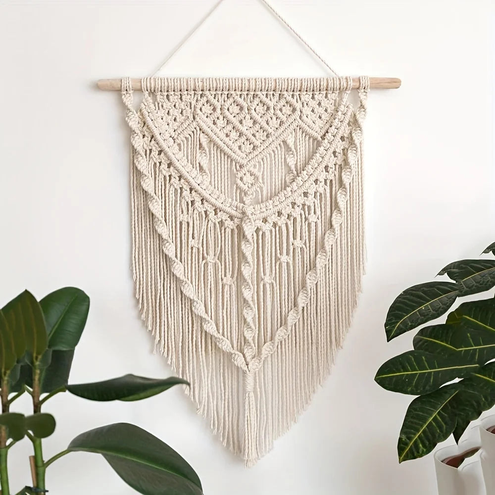 Nuevo diseño de algodón tejido a mano para colgar en la pared, tapiz nórdico bohemio moderno para dormitorio, sala de estar, decoración minimalista