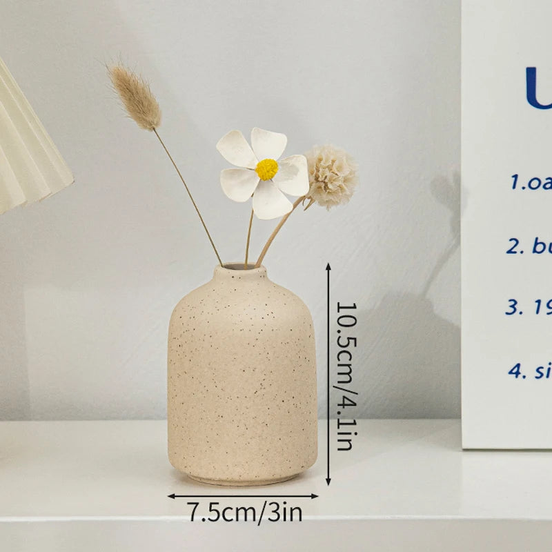Jarrón de cerámica INS, maceta blanca, jarrón decorativo nórdico, jarrones para flores secas, decoración para el hogar, sala de estar, escritorio, ваза для цветов