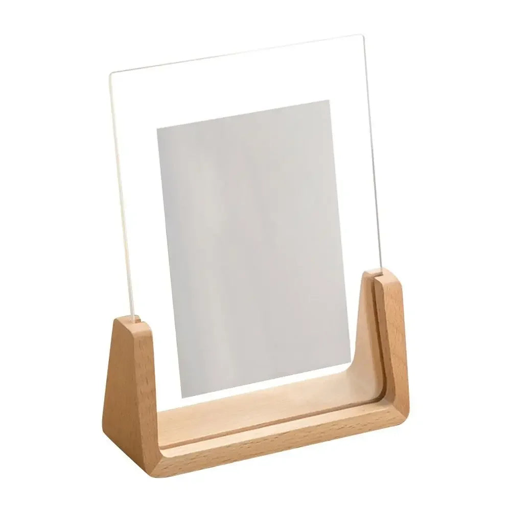 Marco de fotos creativo de nogal/haya, marco transparente acrílico en forma de U, marco de fotos de boda de madera para escritorio, decoración de oficina