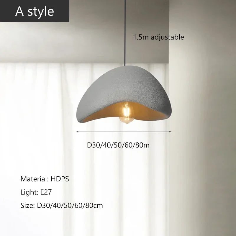 Wabi-Sabi minimalista nórdico E27 luces colgantes LED candelabro de techo moderno para comedor dormitorio Bar Loft lámpara colgante para el hogar