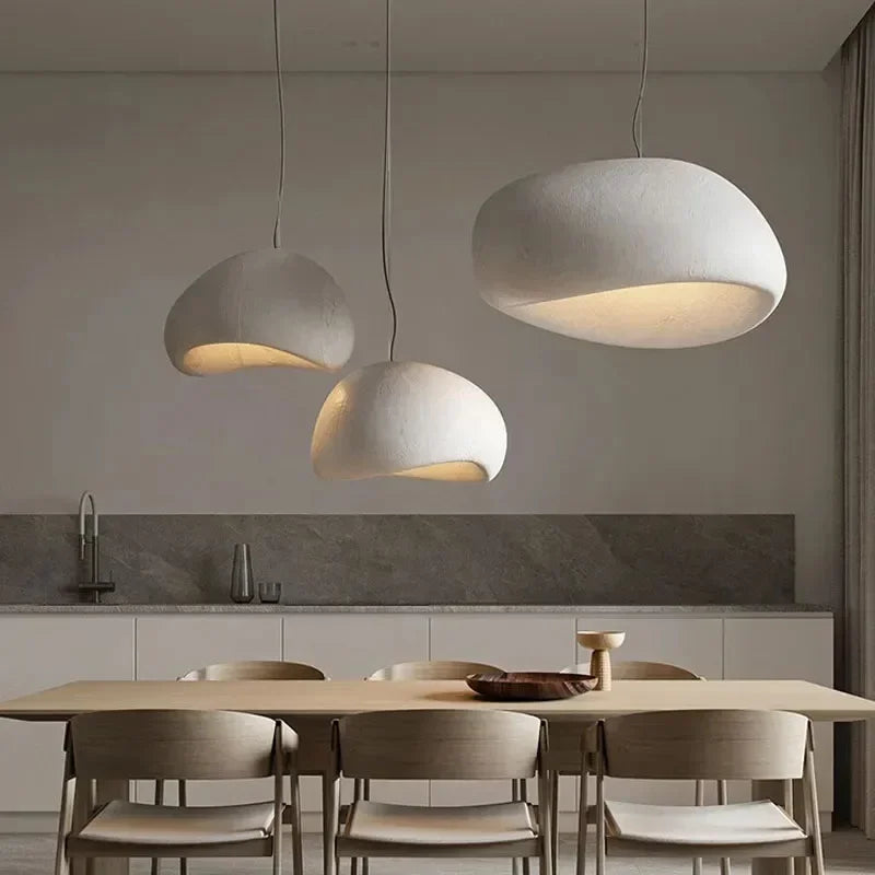 Wabi-Sabi minimalista nórdico E27 luces colgantes LED candelabro de techo moderno para comedor dormitorio Bar Loft lámpara colgante para el hogar