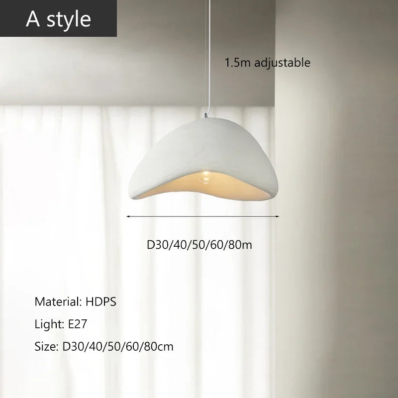 Wabi-Sabi minimalista nórdico E27 luces colgantes LED candelabro de techo moderno para comedor dormitorio Bar Loft lámpara colgante para el hogar