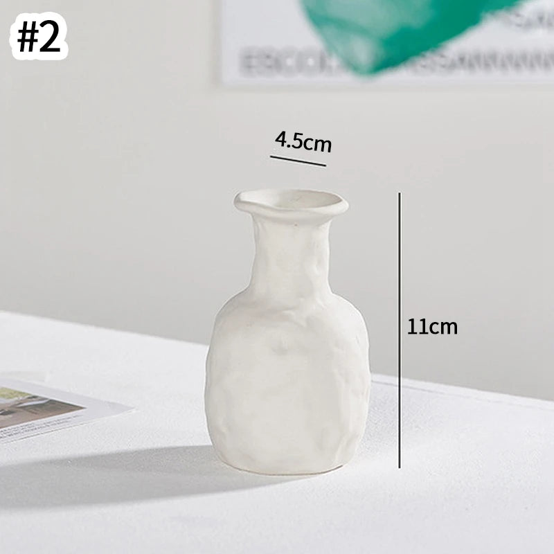Jarrón de cerámica INS, maceta blanca, jarrón decorativo nórdico, jarrones para flores secas, decoración para el hogar, sala de estar, escritorio, ваза для цветов