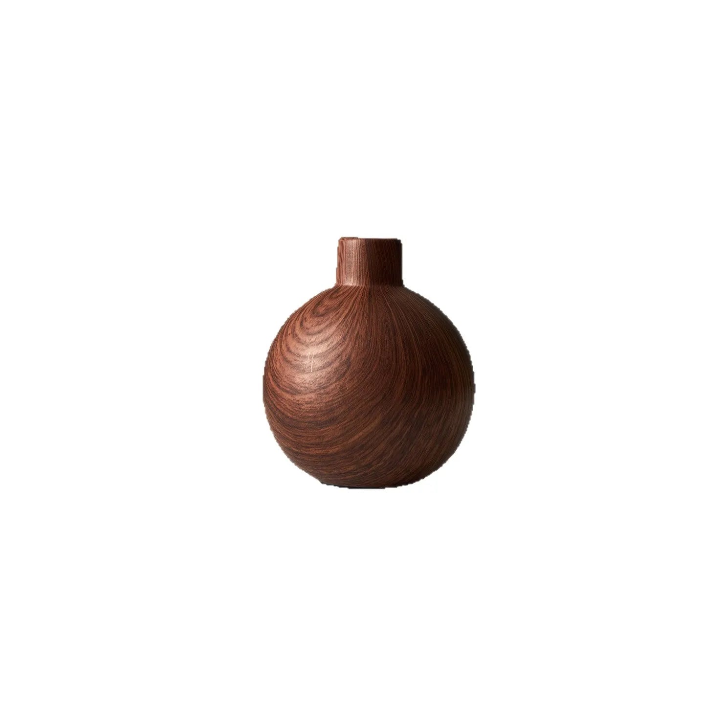 Jarrón de Cerámica con Diseño de Madera, Color Café, Pequeño, para Arreglos Florales, Decoración del Hogar