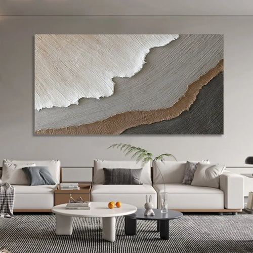 Arte de olas del océano 3D, pintura hecha a mano sobre lienzo, arte de pared con textura de fiesta, arte de pared wabi-sabi, decoración de habitación de moda para sala de estar