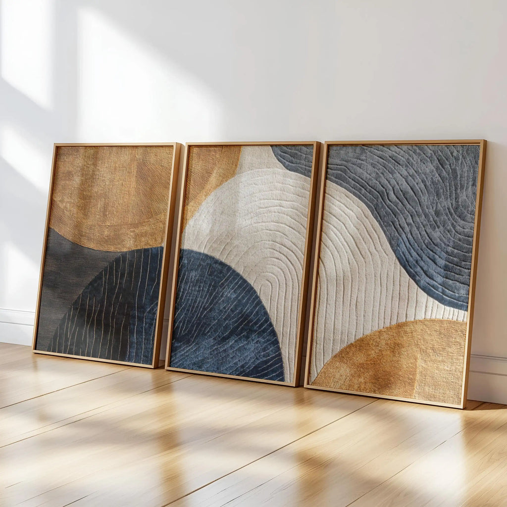 Japandi-Juego de arte tríptico, decoración de pared natural, póster artístico moderno en lienzo, arte abstracto en lienzo para oficina y salón, póster de regalo