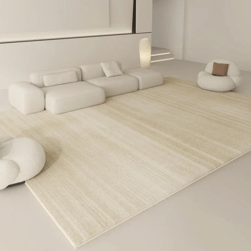 Alfombras estilo wabi-sabi para sala de estar, decoración blanca para dormitorio, alfombra de felpa, alfombra minimalista gruesa moderna, alfombra suave y esponjosa para mesita de noche