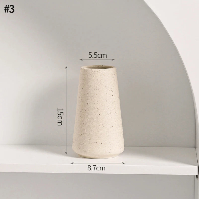 Jarrón de cerámica INS, maceta blanca, jarrón decorativo nórdico, jarrones para flores secas, decoración para el hogar, sala de estar, escritorio, ваза для цветов
