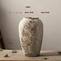 Nuevo tarro de cerámica china moteado retro: florero de cerámica hidropónico floral Wabi-Sabi, ideal para decoración de entrada/armario de TV y dormitorio