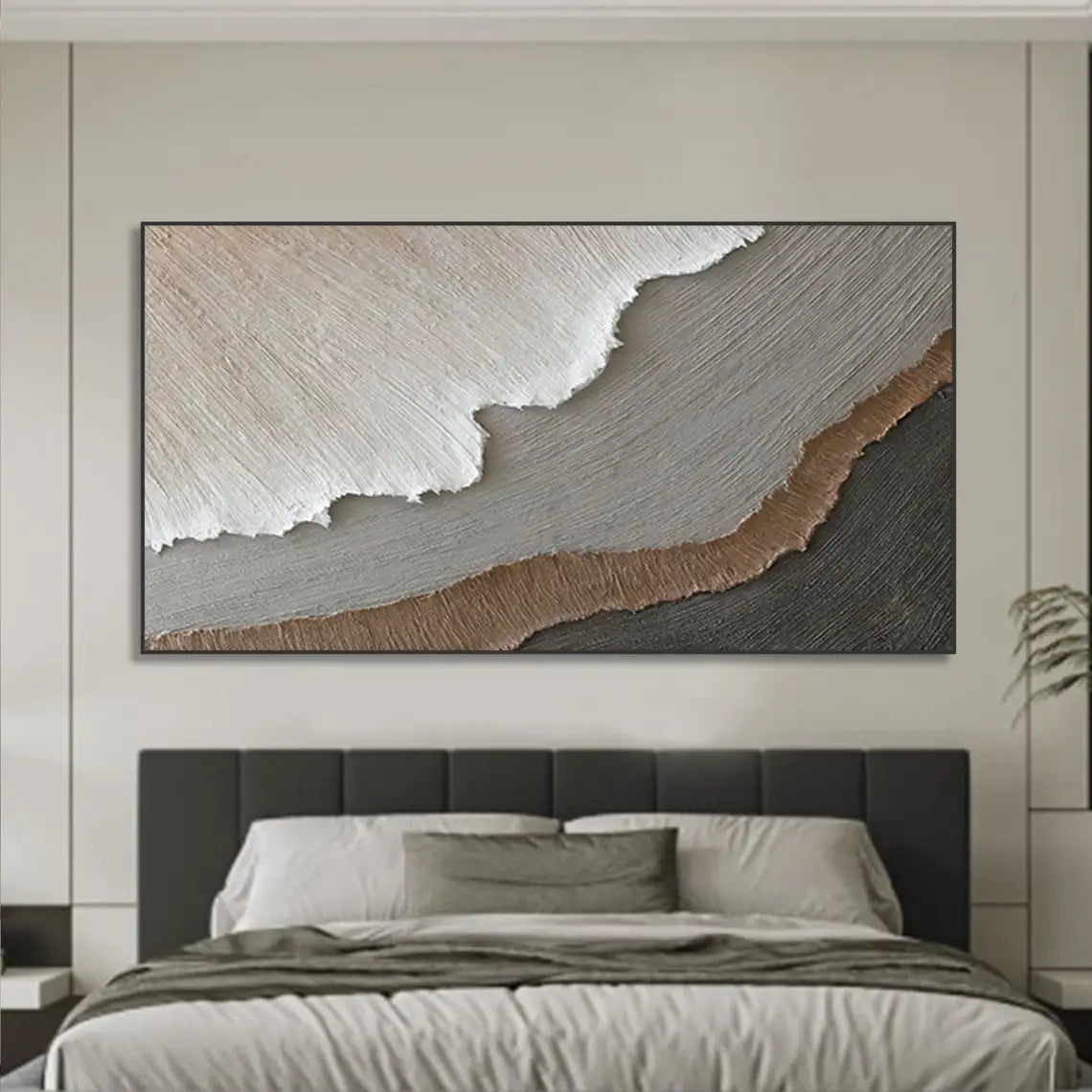 Arte de olas del océano 3D, pintura hecha a mano sobre lienzo, arte de pared con textura de fiesta, arte de pared wabi-sabi, decoración de habitación de moda para sala de estar