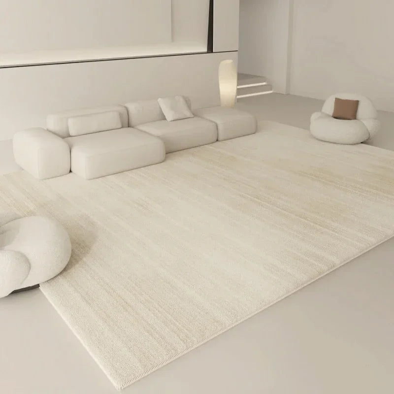 Alfombras estilo wabi-sabi para sala de estar, decoración blanca para dormitorio, alfombra de felpa, alfombra minimalista gruesa moderna, alfombra suave y esponjosa para mesita de noche