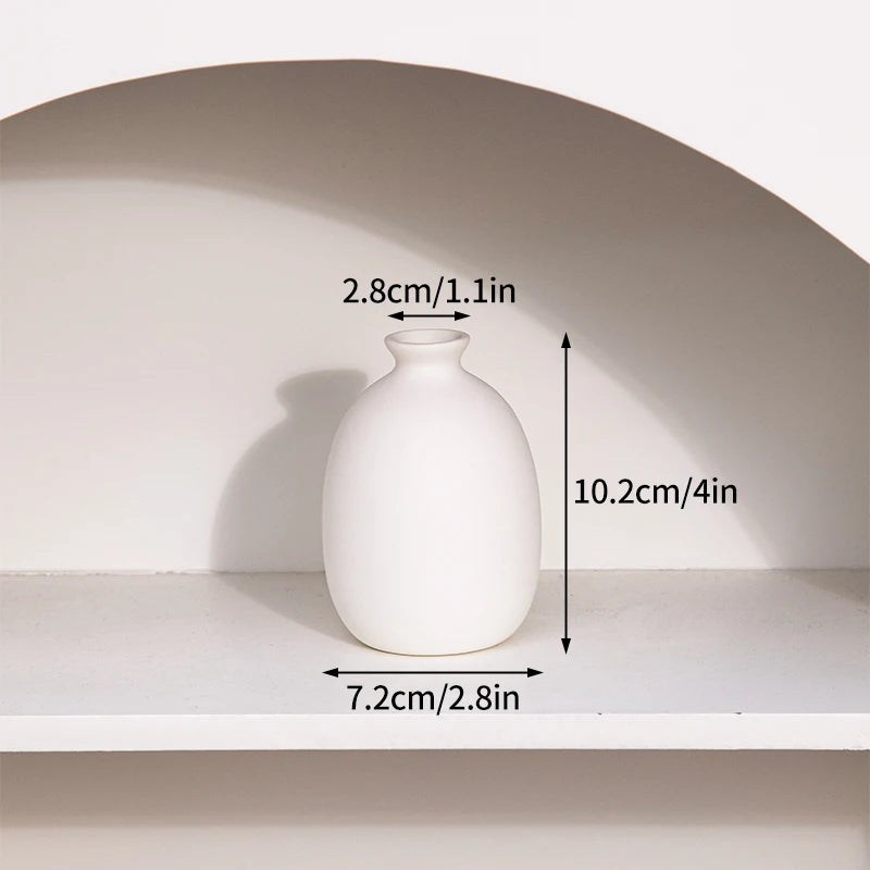 Jarrón de cerámica INS, maceta blanca, jarrón decorativo nórdico, jarrones para flores secas, decoración para el hogar, sala de estar, escritorio, ваза для цветов