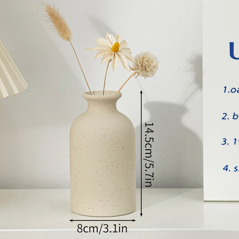Jarrón de cerámica INS, maceta blanca, jarrón decorativo nórdico, jarrones para flores secas, decoración para el hogar, sala de estar, escritorio, ваза для цветов