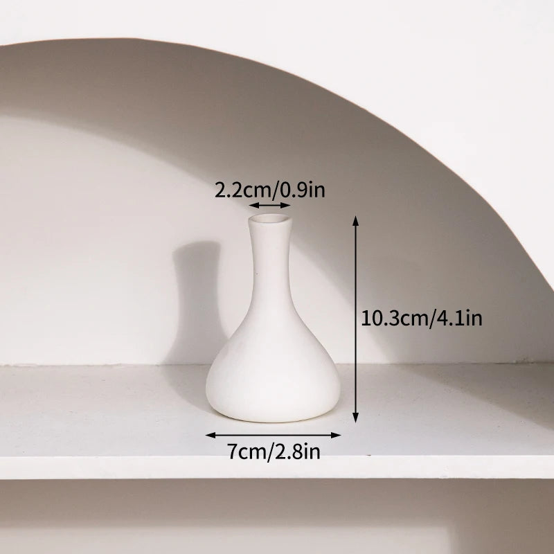 Jarrón de cerámica INS, maceta blanca, jarrón decorativo nórdico, jarrones para flores secas, decoración para el hogar, sala de estar, escritorio, ваза для цветов