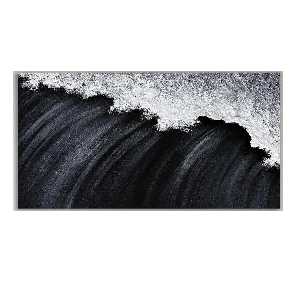 Arte de olas del océano 3D, pintura hecha a mano sobre lienzo, arte de pared con textura de fiesta, arte de pared wabi-sabi, decoración de habitación de moda para sala de estar