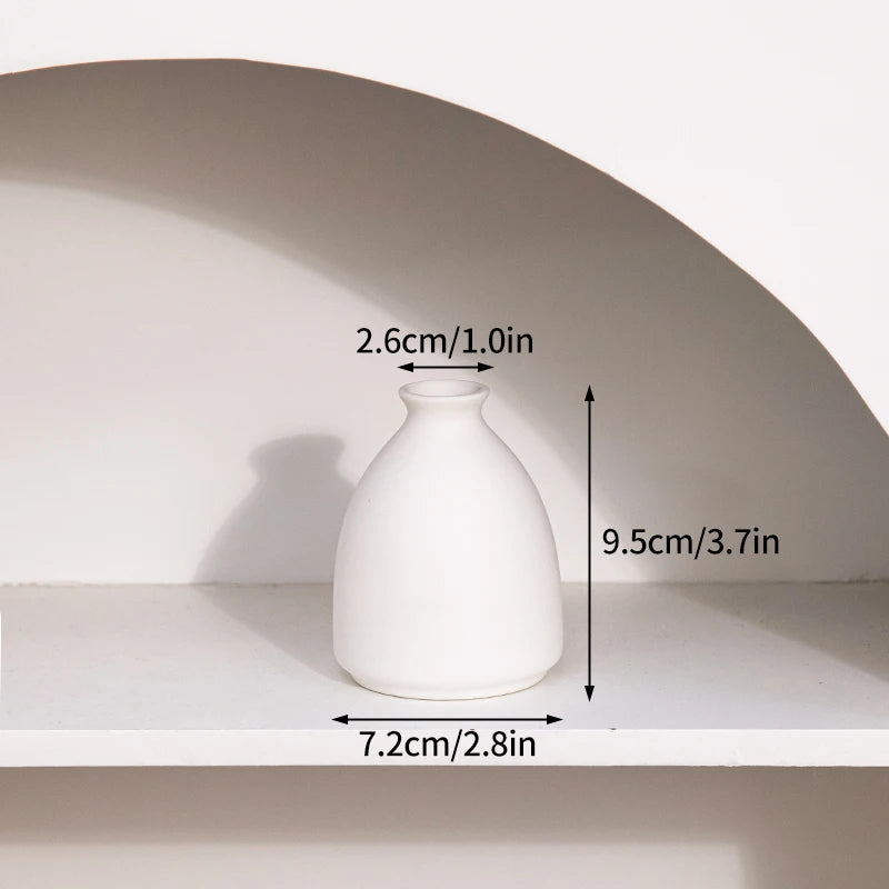 Jarrón de cerámica INS, maceta blanca, jarrón decorativo nórdico, jarrones para flores secas, decoración para el hogar, sala de estar, escritorio, ваза для цветов