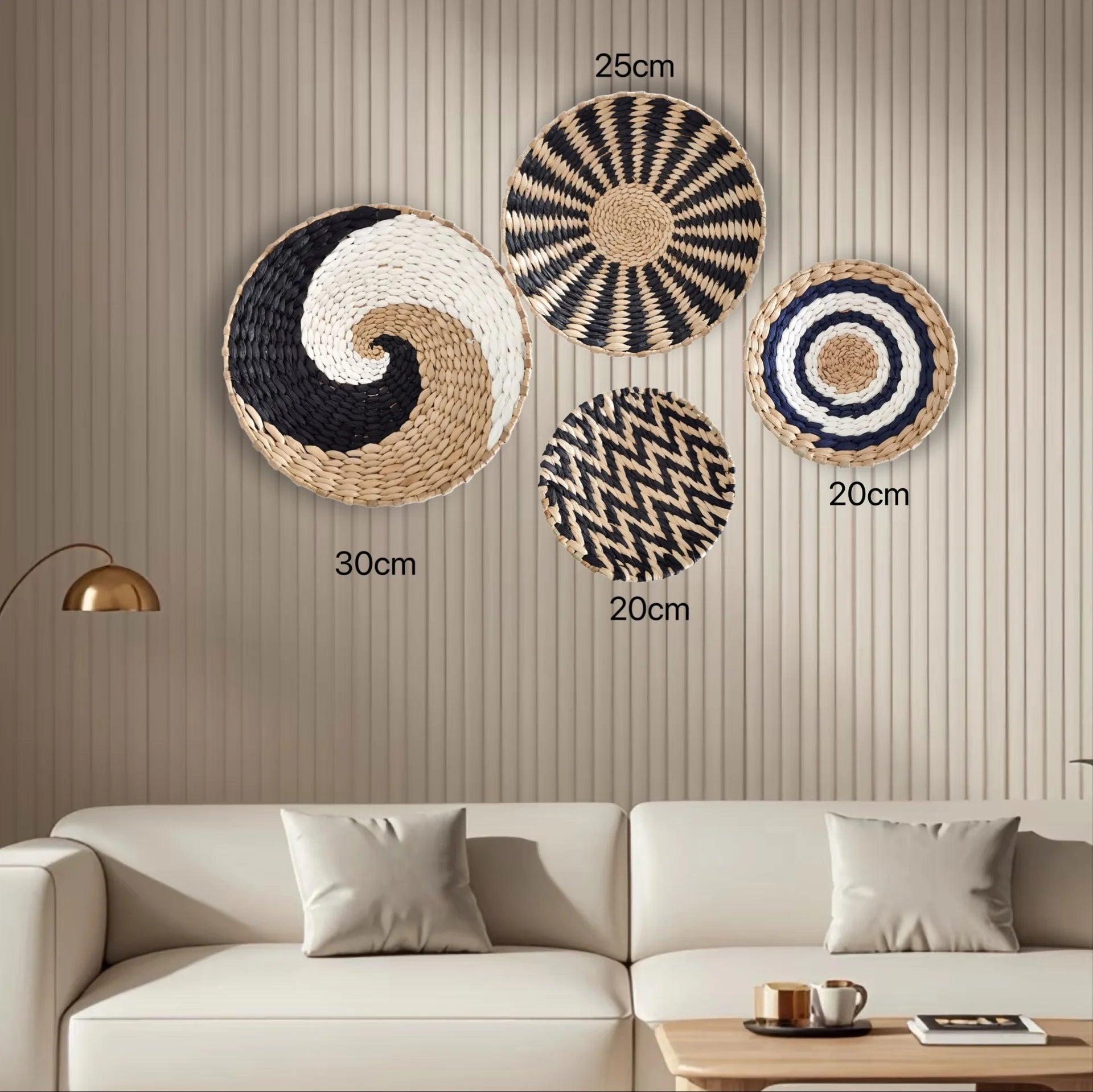 Decoración de Pared Boho de Paja, Arte de Pared Tejido con Borlas para Sala de Estar, Dormitorio, Decoración Bohemia Estética para el Hogar