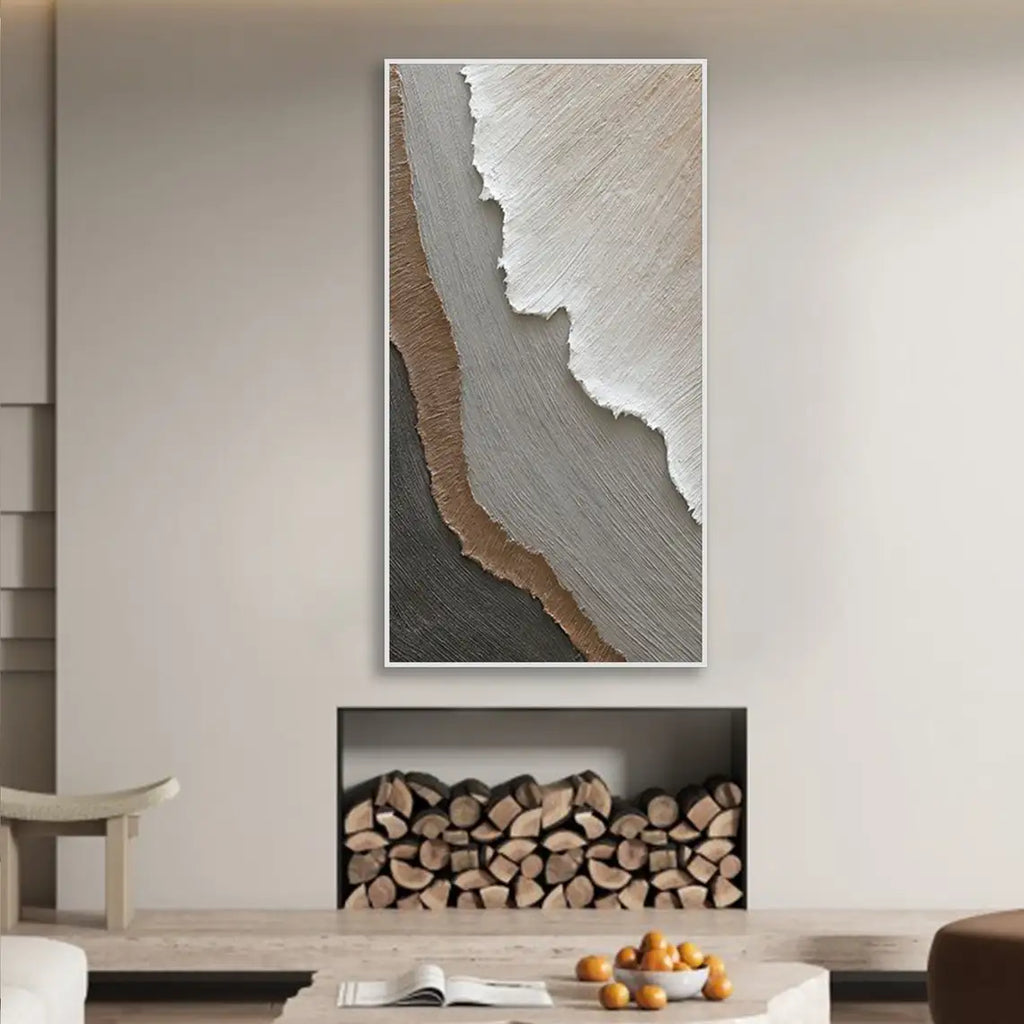 Arte de olas del océano 3D, pintura hecha a mano sobre lienzo, arte de pared con textura de fiesta, arte de pared wabi-sabi, decoración de habitación de moda para sala de estar