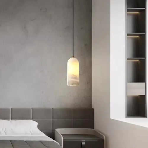 Aplique de pared cilíndrico de mármol natural para el dormitorio principal es perfecto para el comedor, el dormitorio, la cocina o el bar