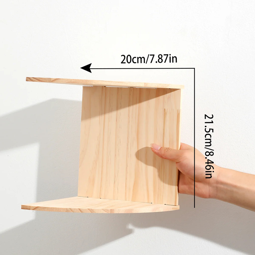 Estante esquinero de madera de PVC de 2/4/5 capas, estante de almacenamiento de Burlywood, decoración bohemia para el hogar, organizador de pared flotante, decoraciones estéticas para habitación