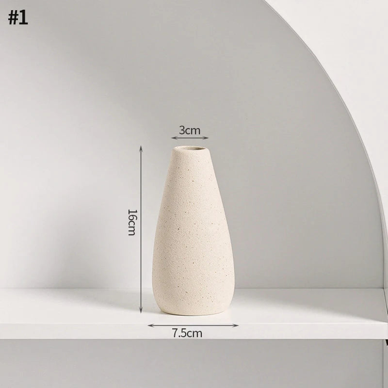 Jarrón de cerámica INS, maceta blanca, jarrón decorativo nórdico, jarrones para flores secas, decoración para el hogar, sala de estar, escritorio, ваза для цветов