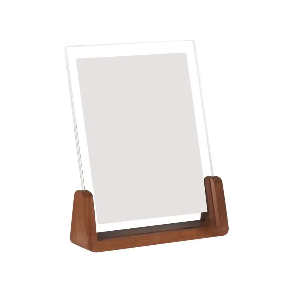 Marco de fotos creativo de nogal/haya, marco transparente acrílico en forma de U, marco de fotos de boda de madera para escritorio, decoración de oficina
