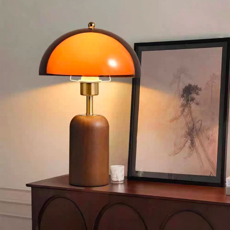 Lámpara LED de lujo de madera acrílica de Metal japonés, lámpara de mesa decorativa, luz de escritorio para sala de estar, dormitorio, estudio, accesorios de iluminación