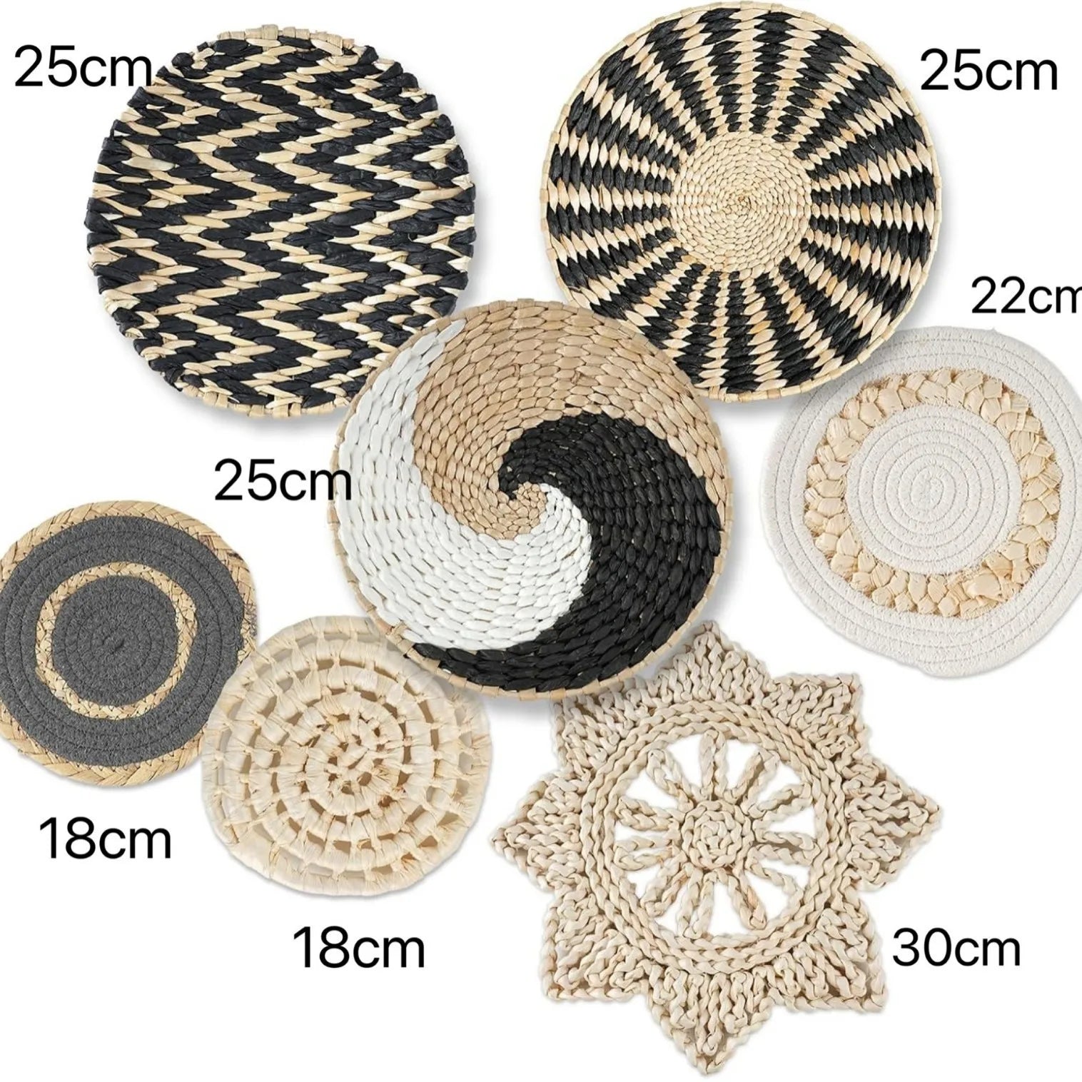 Decoración de Pared Boho de Paja, Arte de Pared Tejido con Borlas para Sala de Estar, Dormitorio, Decoración Bohemia Estética para el Hogar