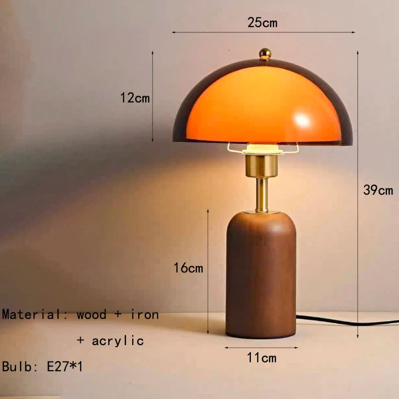 Lámpara LED de lujo de madera acrílica de Metal japonés, lámpara de mesa decorativa, luz de escritorio para sala de estar, dormitorio, estudio, accesorios de iluminación