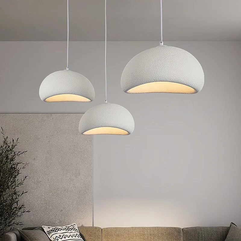 Wabi-Sabi minimalista nórdico E27 luces colgantes LED candelabro de techo moderno para comedor dormitorio Bar Loft lámpara colgante para el hogar