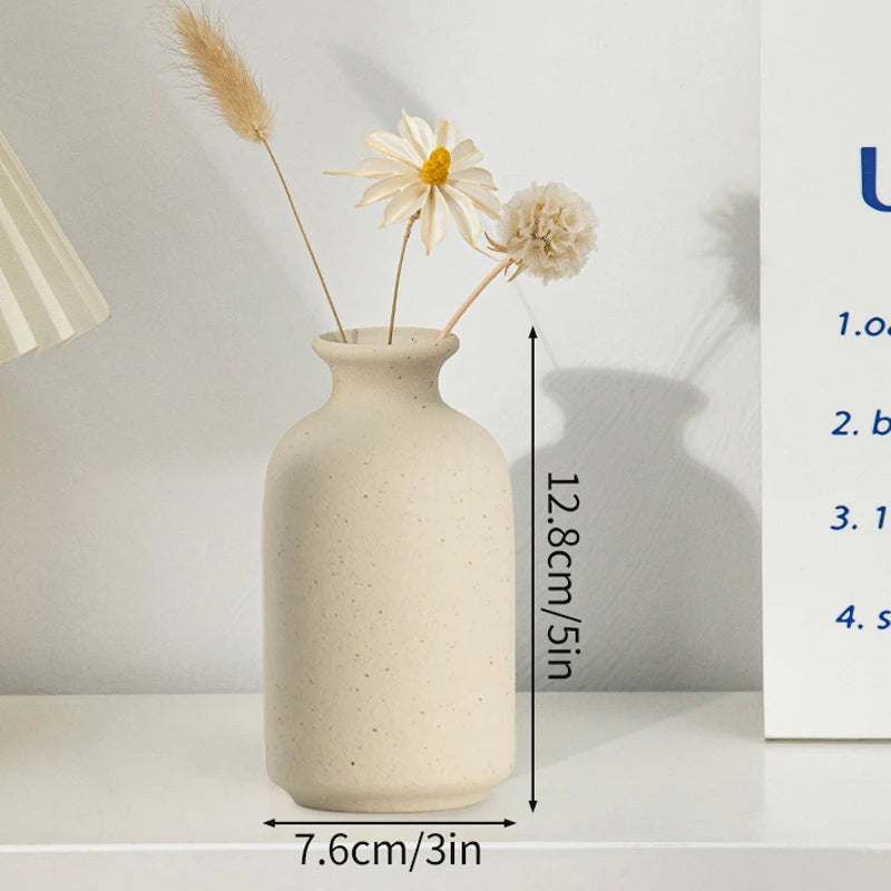 Jarrón de cerámica INS, maceta blanca, jarrón decorativo nórdico, jarrones para flores secas, decoración para el hogar, sala de estar, escritorio, ваза для цветов