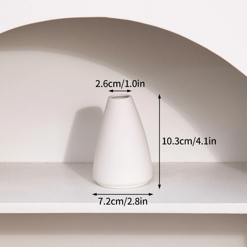 Jarrón de cerámica INS, maceta blanca, jarrón decorativo nórdico, jarrones para flores secas, decoración para el hogar, sala de estar, escritorio, ваза для цветов