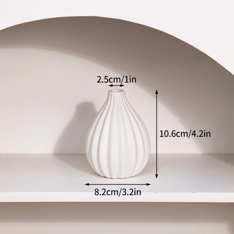 Jarrón de cerámica INS, maceta blanca, jarrón decorativo nórdico, jarrones para flores secas, decoración para el hogar, sala de estar, escritorio, ваза для цветов